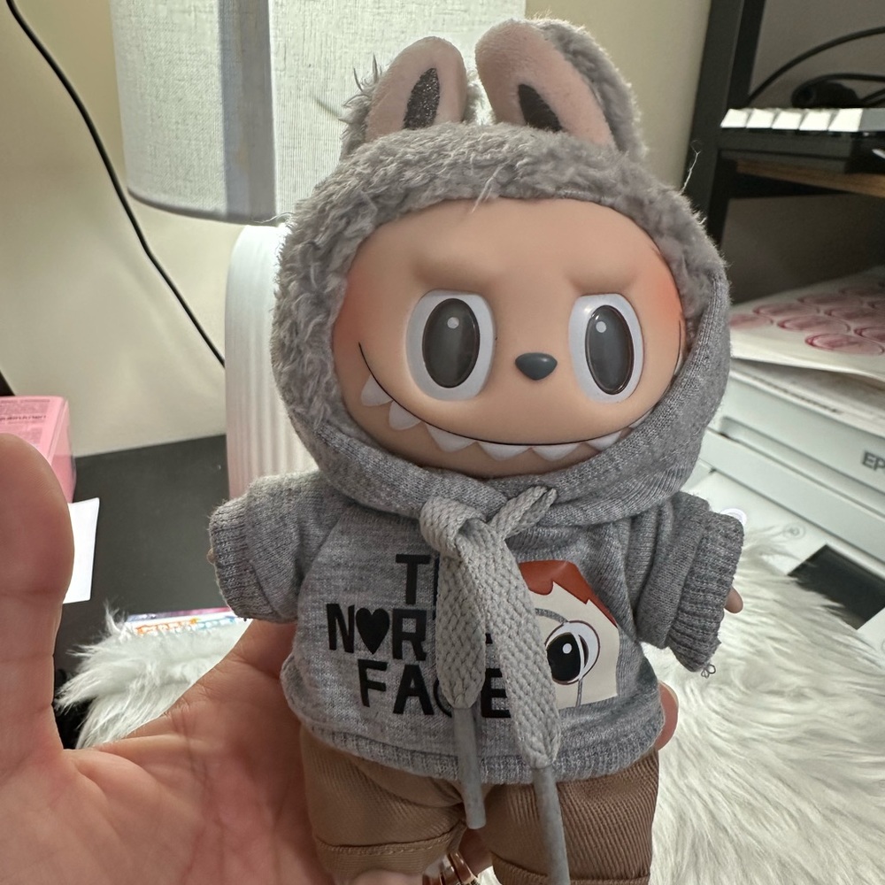 The North Face Gray Hoodie/ Pants Set (for Labubu)
